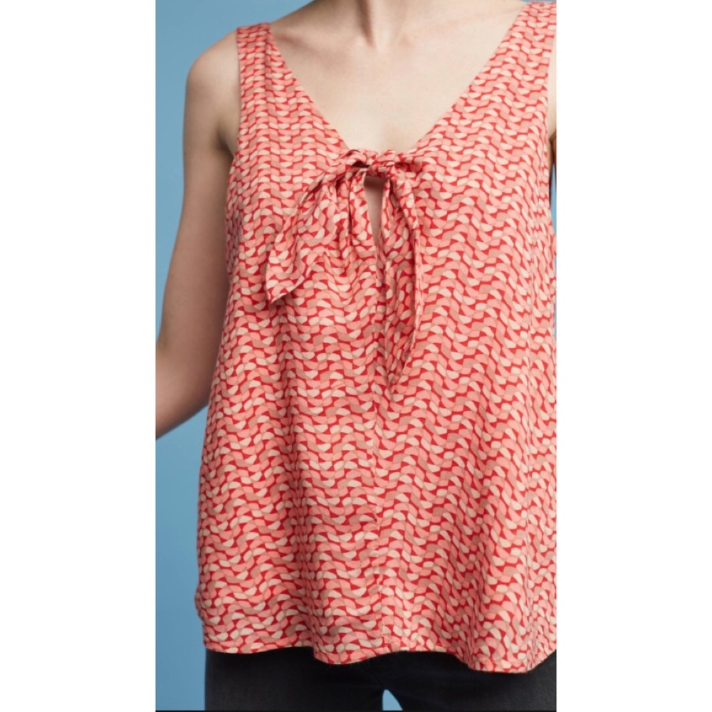 Anthro Maeve Verena Tie-Front Blouse - XSP - Picture 2 of 6